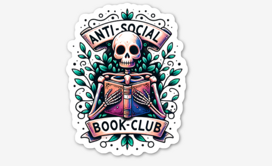 Anti-Social Bookclub Die Cut Sticker