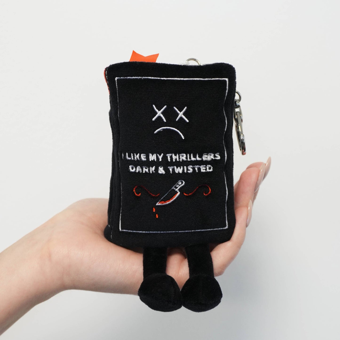 "I Like My Thrillers Dark & Twisted" Book Plush Bag Charm